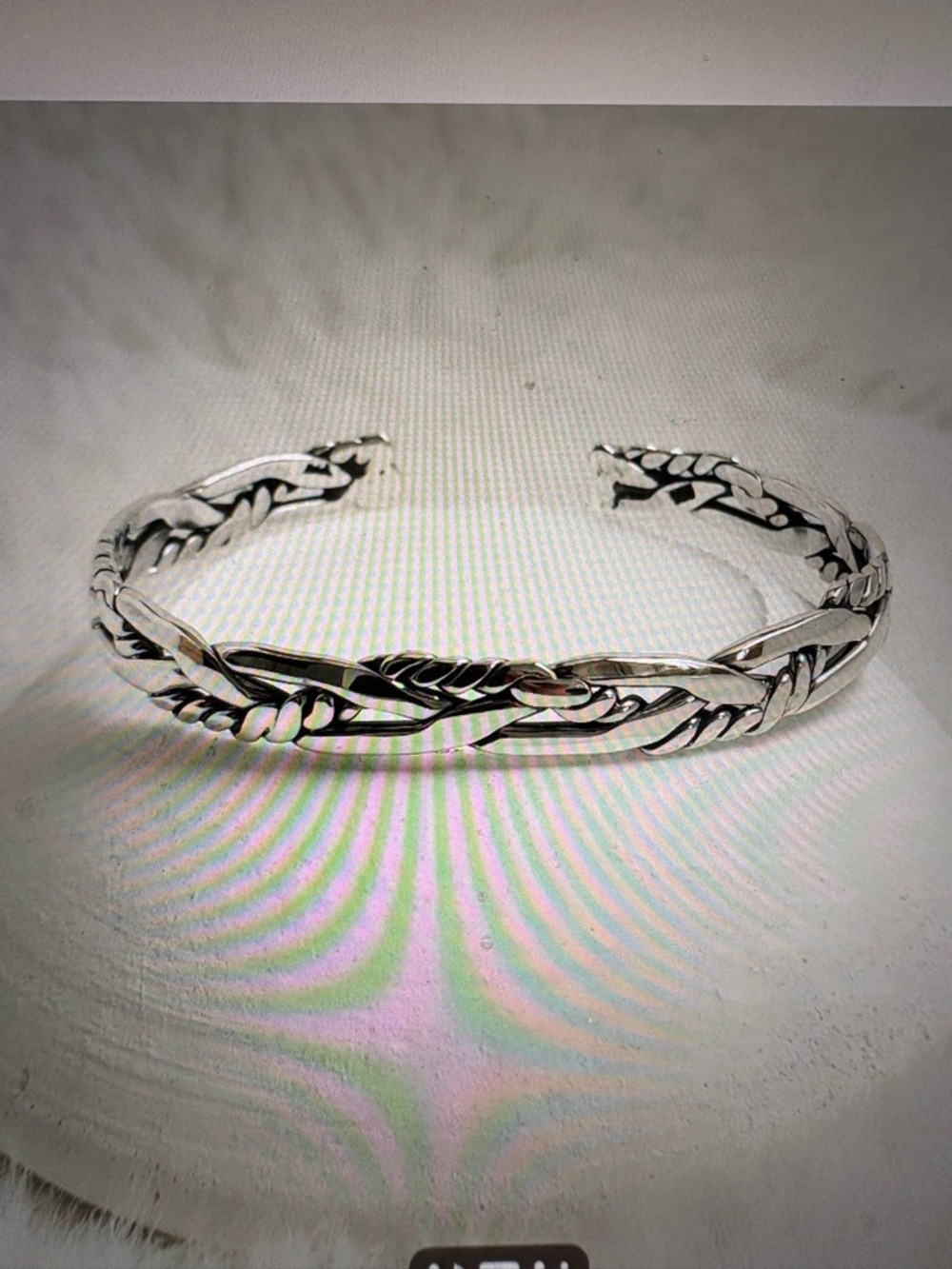 Sterling Silver Hand MadeTwisted Rope Cuff Bracelet - Picture 1 of 3